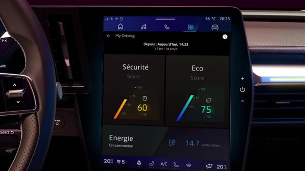 Renault Scenic E-Tech 100% electric - systèmes avancés d'aide à la conduite