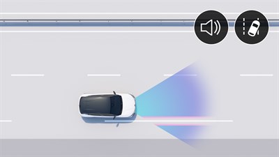 Renault Megane E-Tech électrique - alerte franchissement de ligne