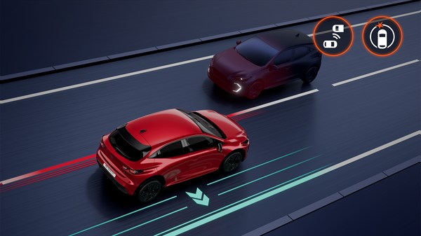 détection avant avec correction trajectoire d’urgence - Renault Clio