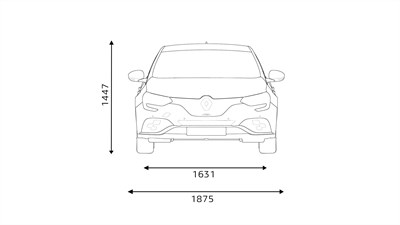  MEGANE R.S. dimensions face avant