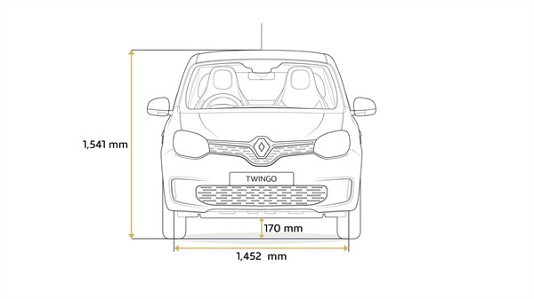 Renault TWINGO - Photo dimensions vue de face